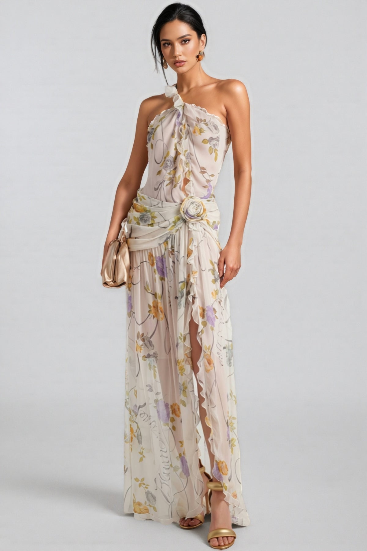 Fanyrt Backless Floral Maxi Dress