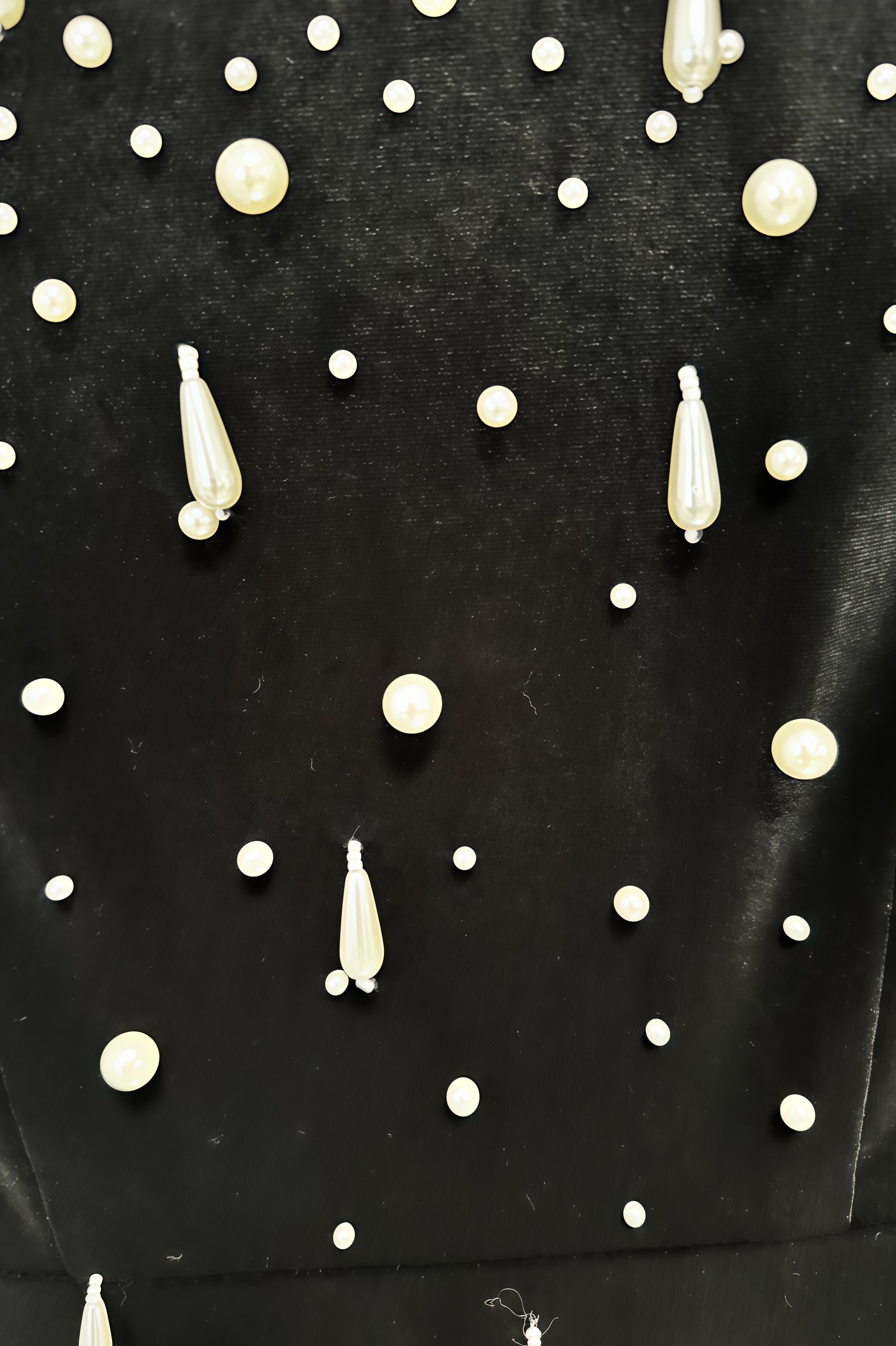 Junrty Black Pearl Beaded Maxi Dress