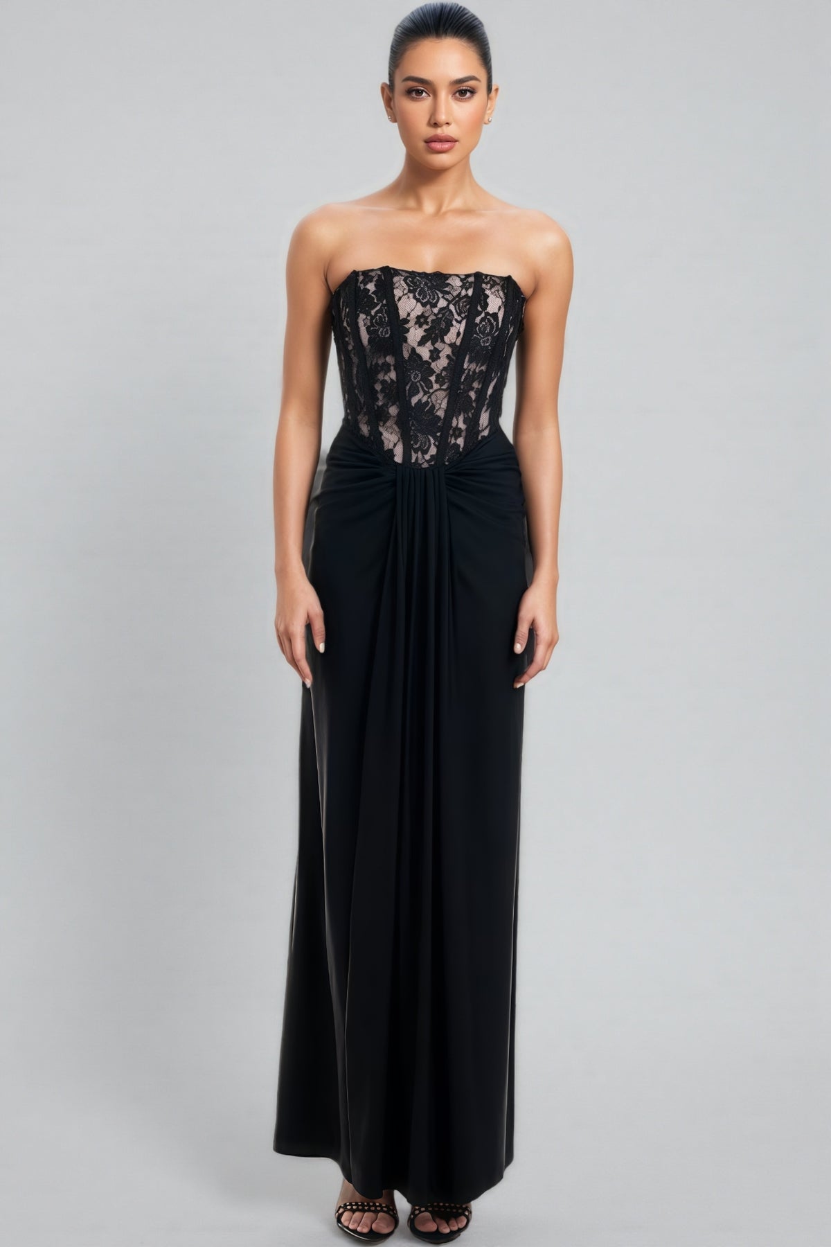 Judihe Lace Sheath Maxi Dress
