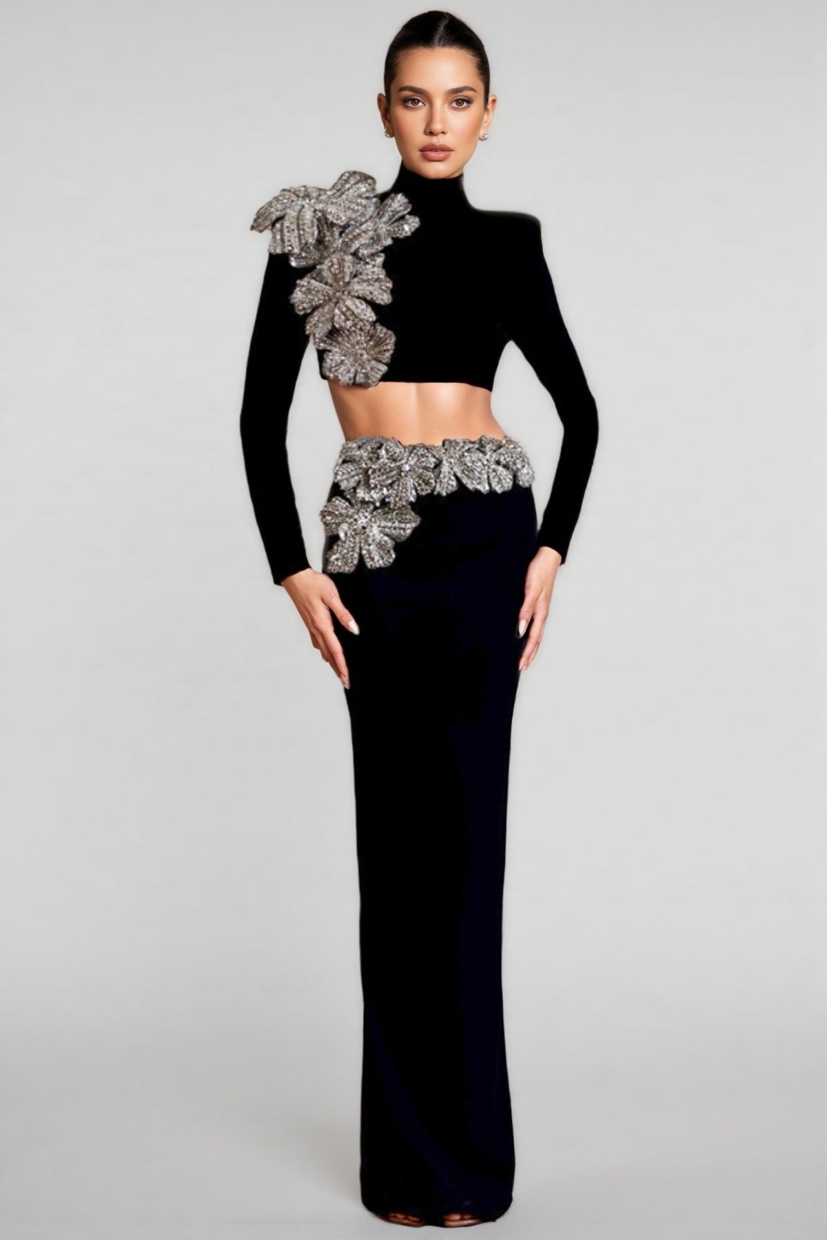 Calia High Neck Top Maxi Dress Two-Piece Set