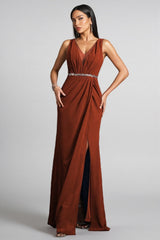 Wani V-Neck Split Maxi Dress