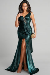 Quik Sleeveless Foil-Print Slit Maxi Dress