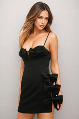 Walte Bead Embellished Bow Mini Dress