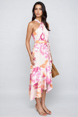 Maude Printed Split Tie Maxi Dress