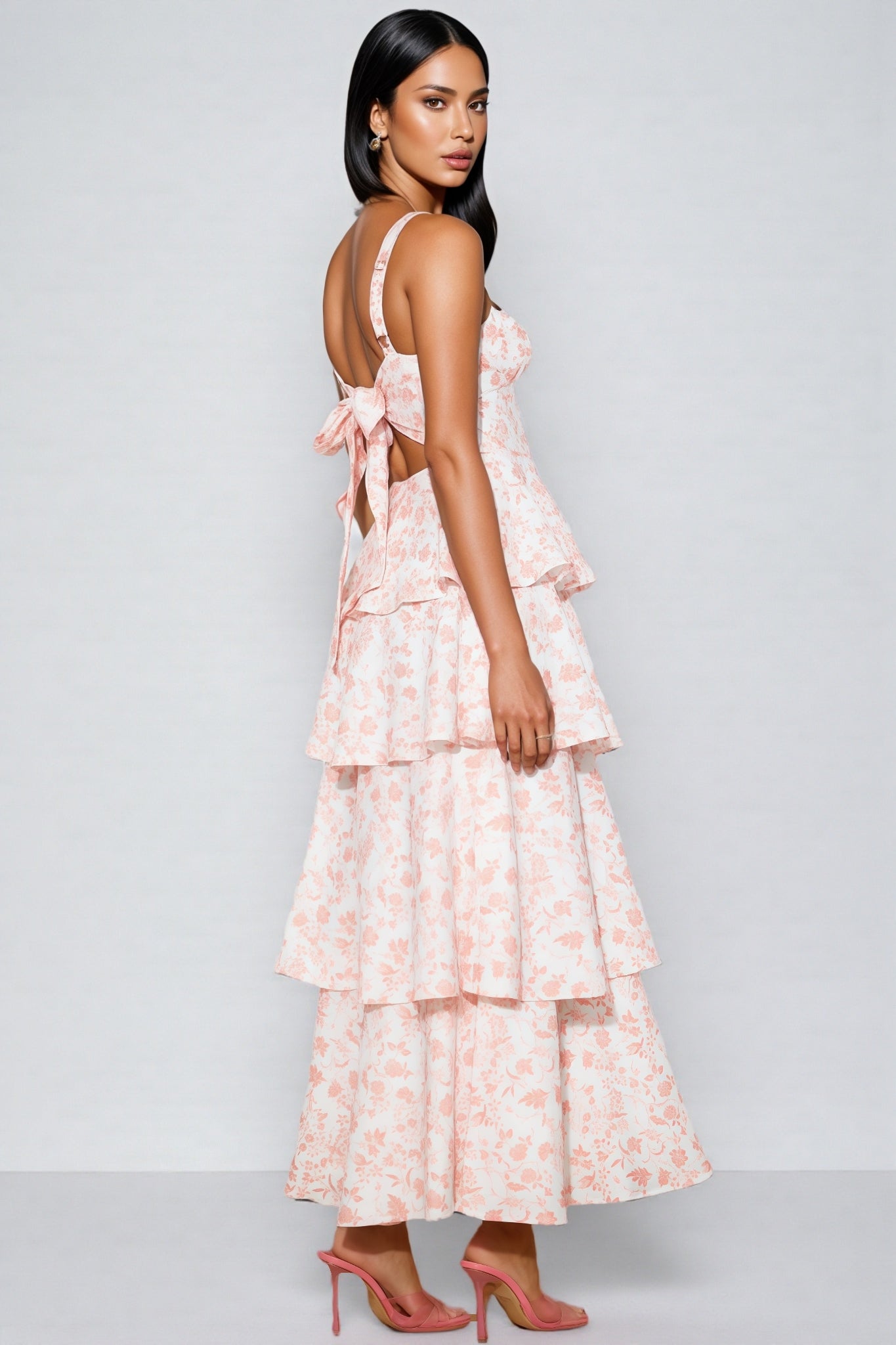 Juhade Pink Printed Maxi Dress