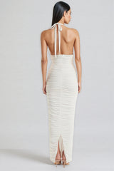 Wooh 3D Floral Neck Maxi Dress