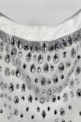 Kania White Long Sleeve Beaded Maxi Dress