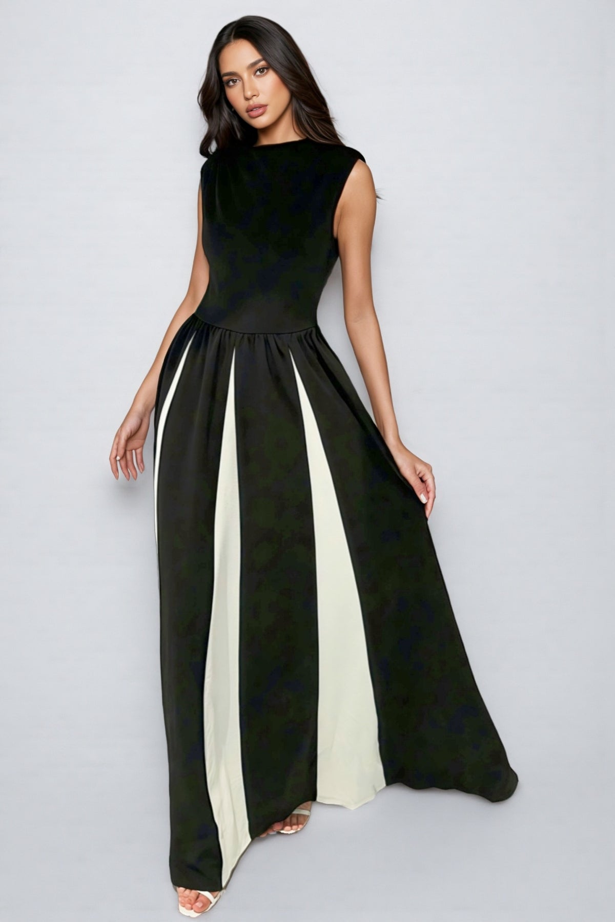 Susand Sleeveless Patchwork Maxi Dress