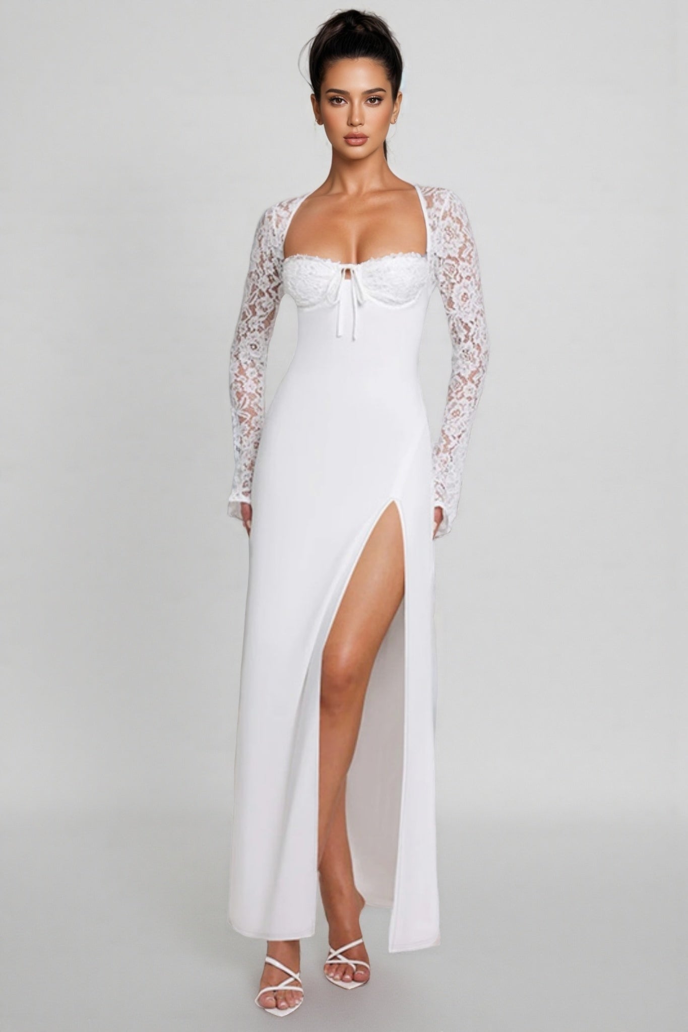 Heli Lace Split Maxi Dress