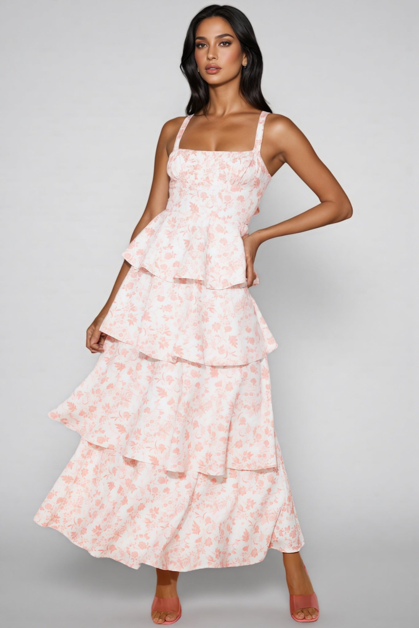 Juhade Pink Printed Maxi Dress