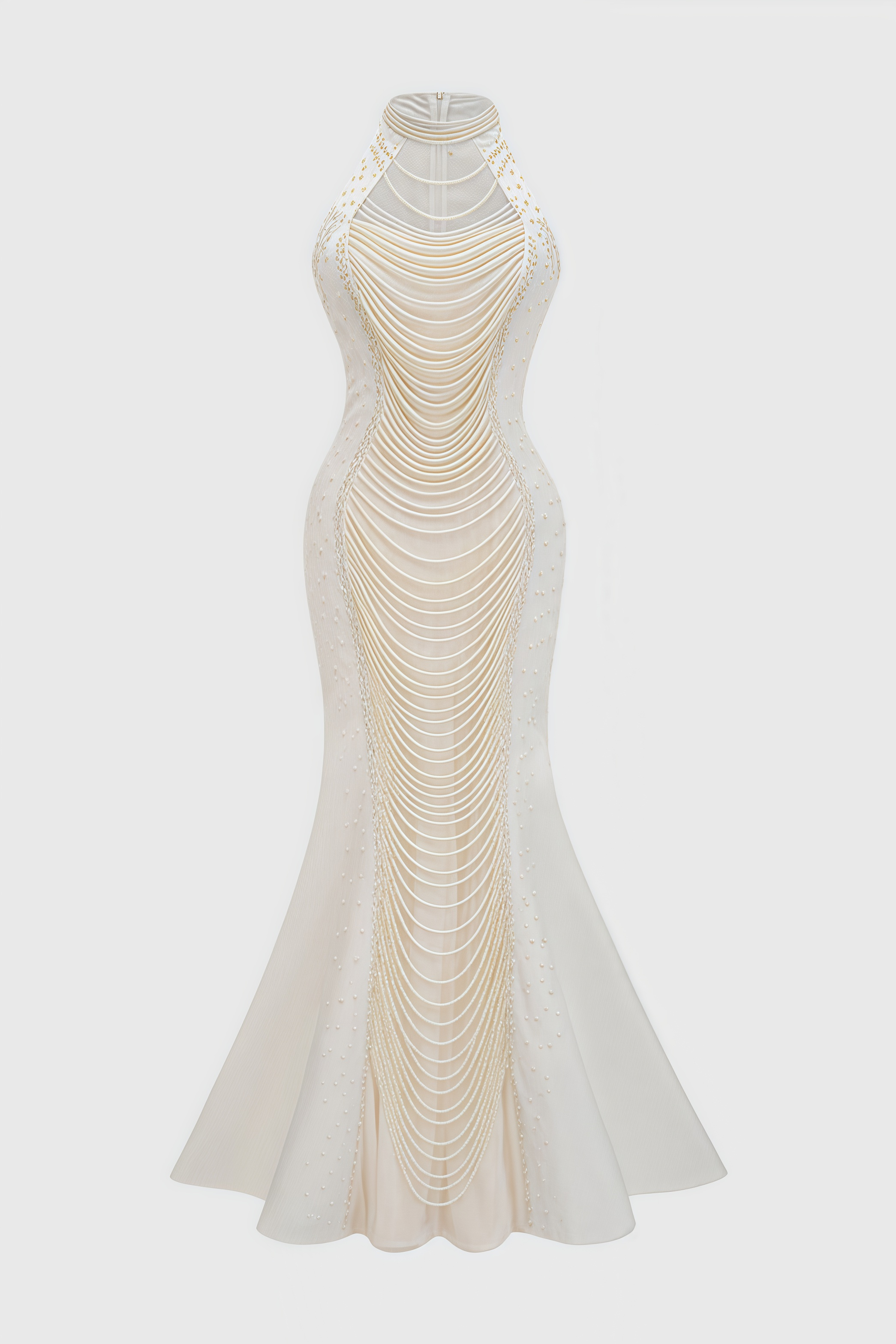 Binlk Beaded Round Neck Sleeveless Maxi Dress