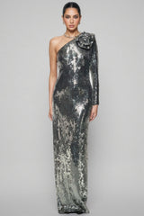 Carl 3D Floral Sequin Maxi Dress