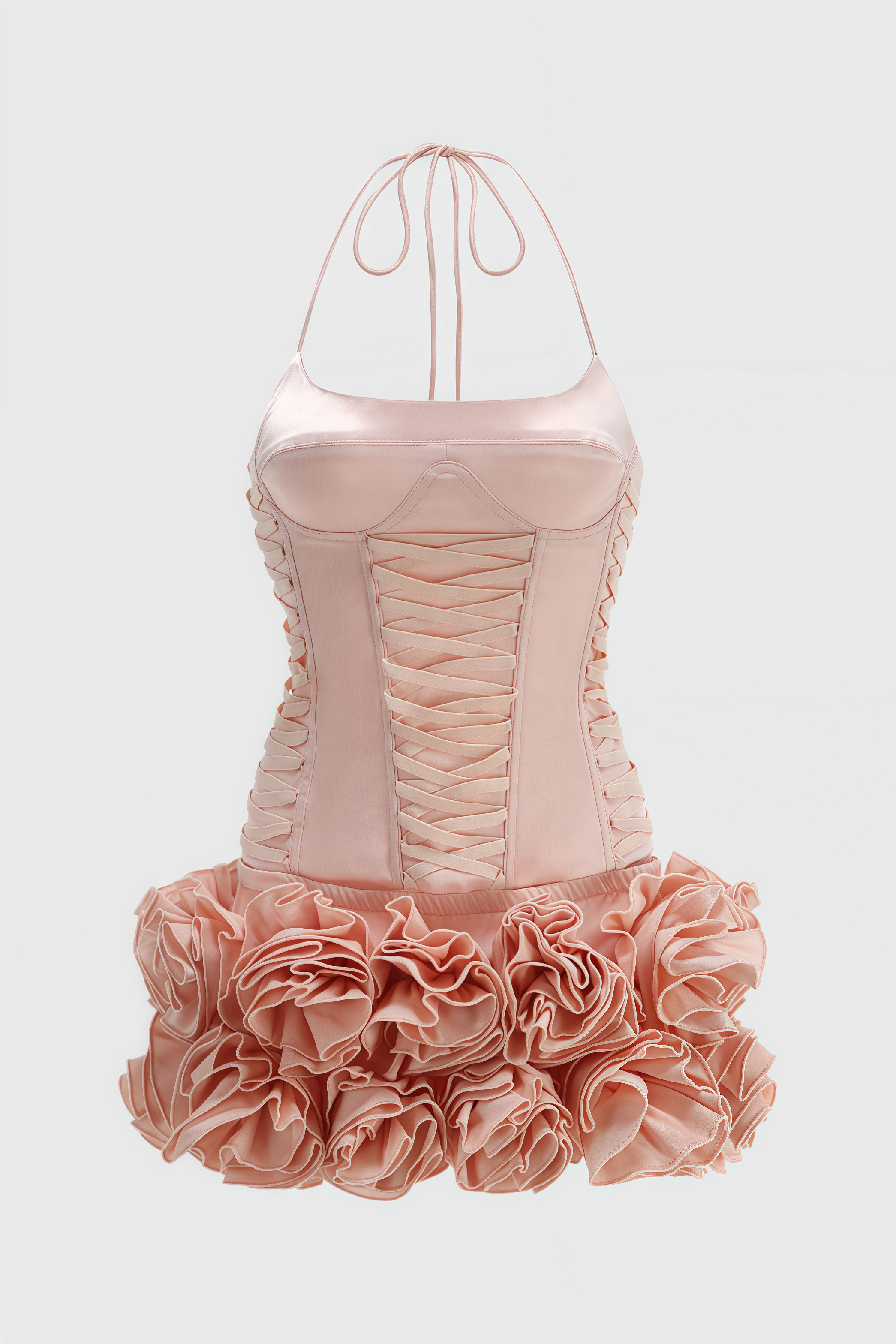 Islaye 3D Floral Puff Mini Dress Two Piece Set