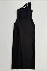 Willd Single Shoulder Studded Slit Maxi Dress