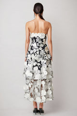 Rena Solid Colour 3D Floral Embellishment Maxi Dress