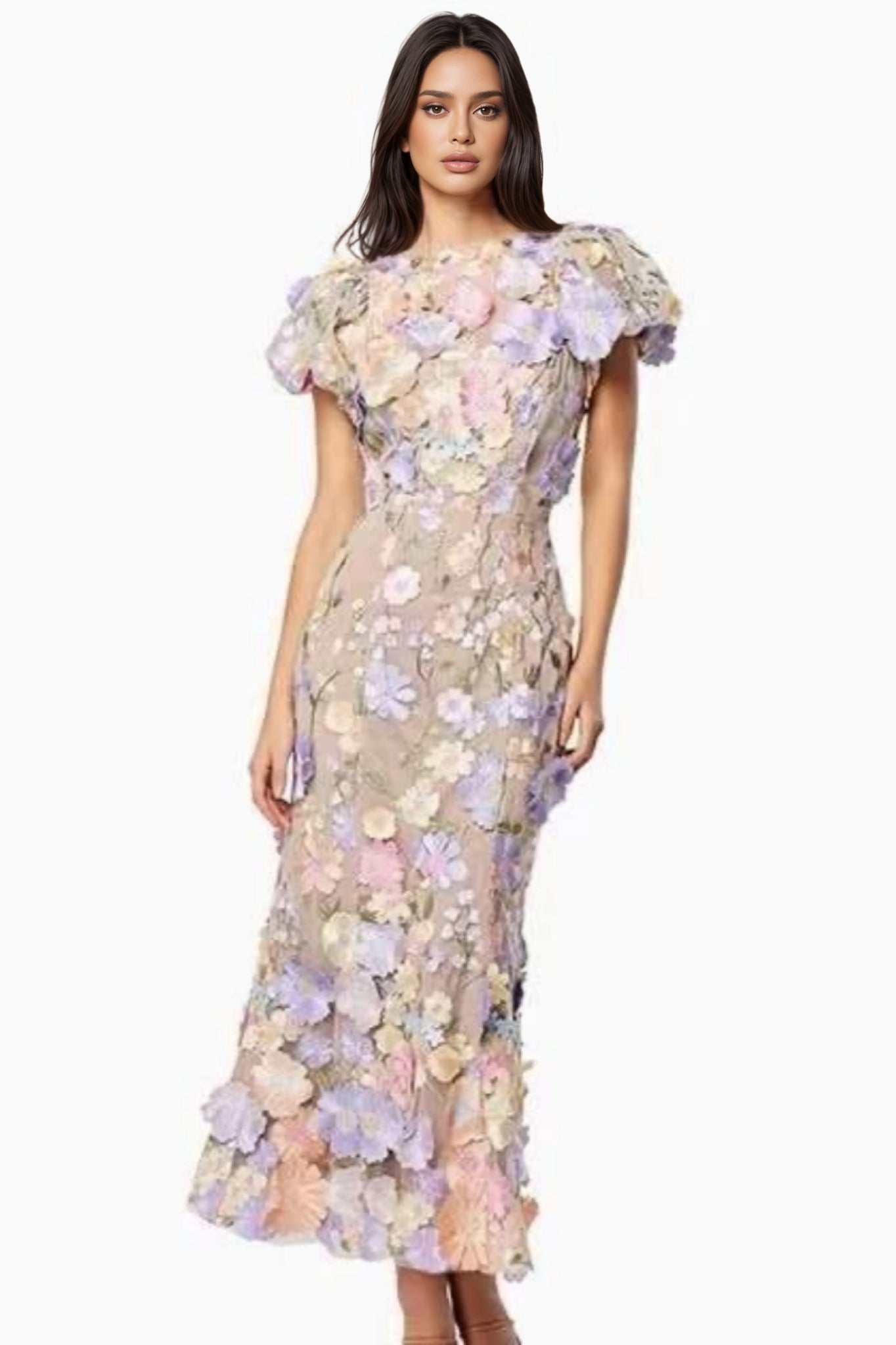 Verity 3D Lace Maxi Dress