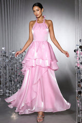 Reem Pink Ruffled Maxi Dress