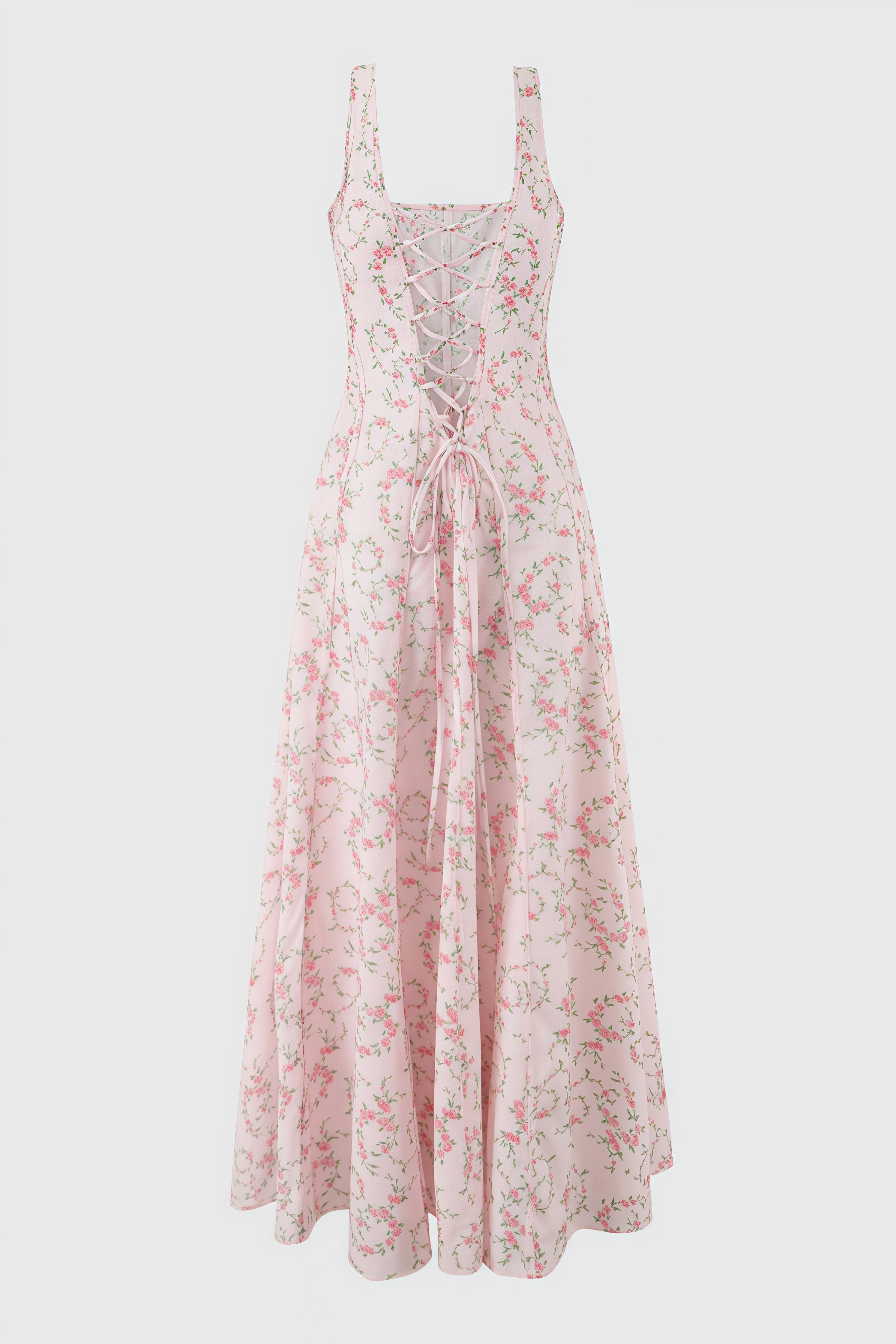 Valely Floral Print Cotton Midi Dress