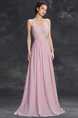 Lazze Pink Strappy Backless Maxi Dress