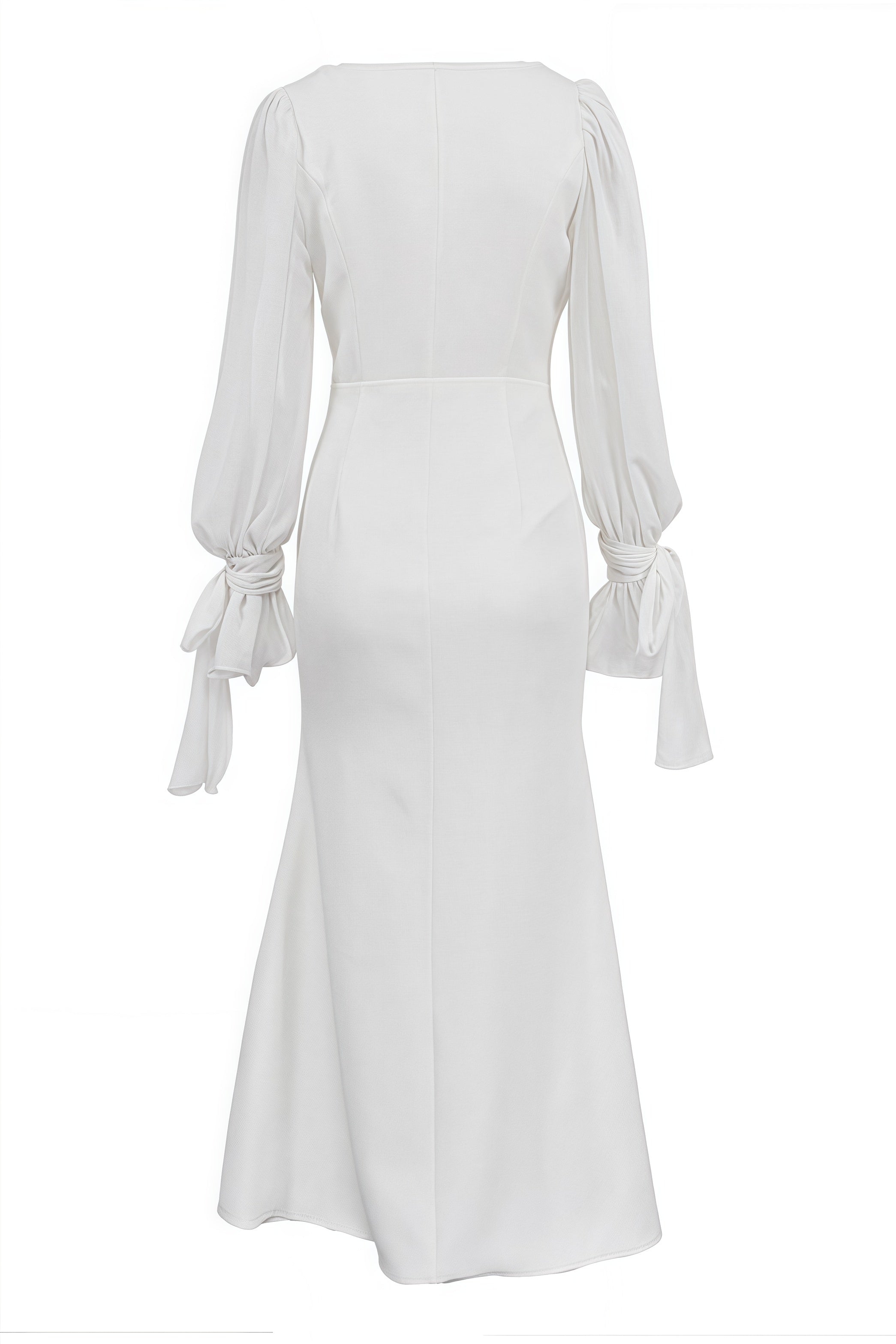 Dlasa Square Neck Lantern Sleeve Midi Dress