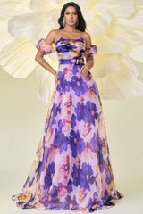 Isabe One Neck Print Maxi Dress