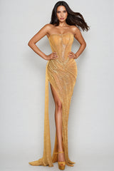 Janeta One Shoulder Side Split Maxi Dress