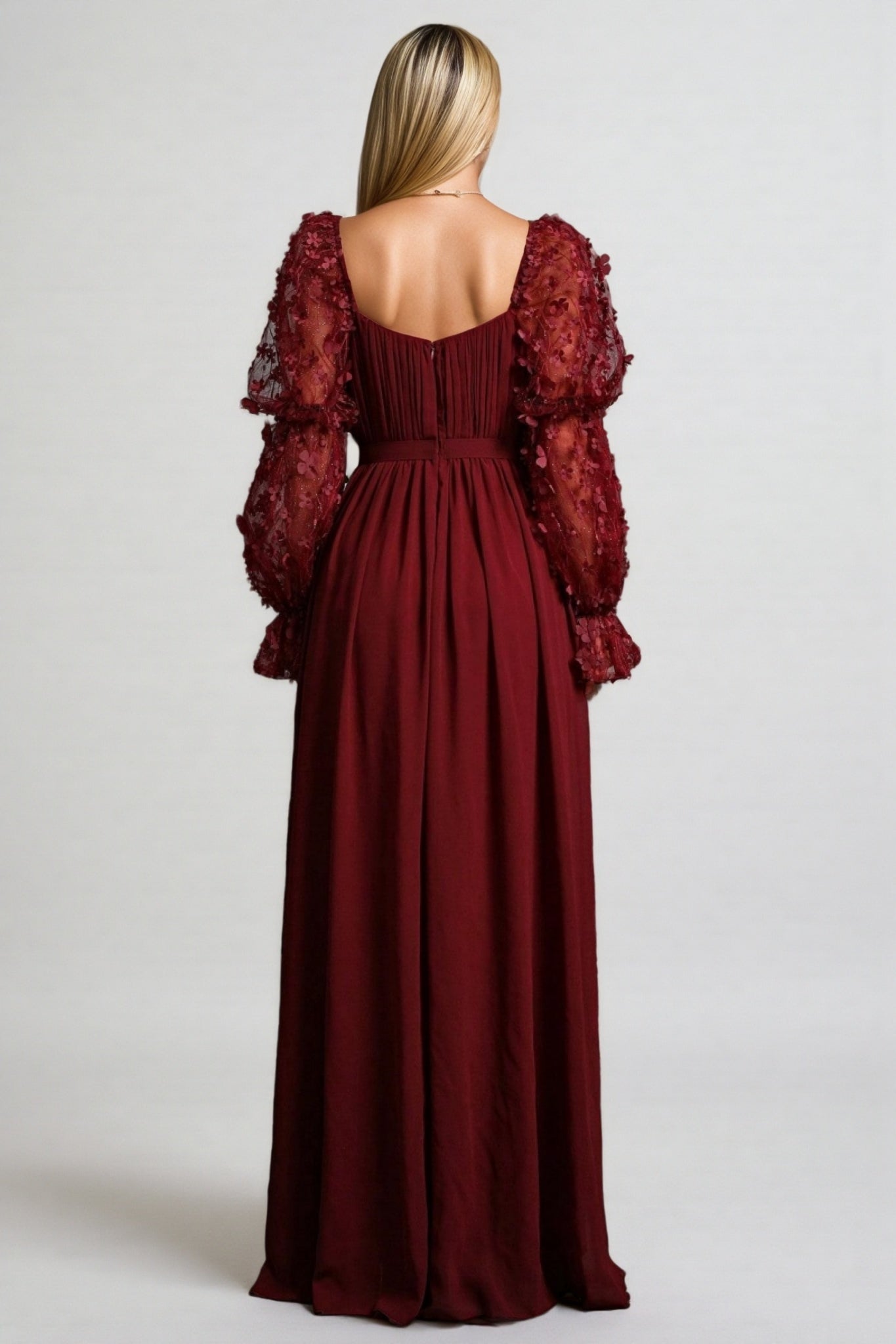 Wera Mesh Square Neck Maxi Dress