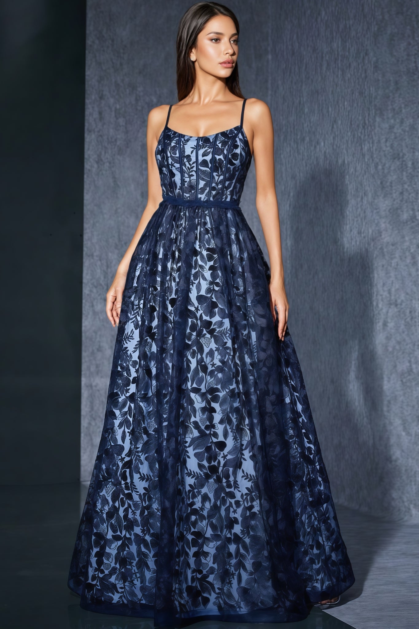 Ari Blue Strapless Mesh Maxi Dress