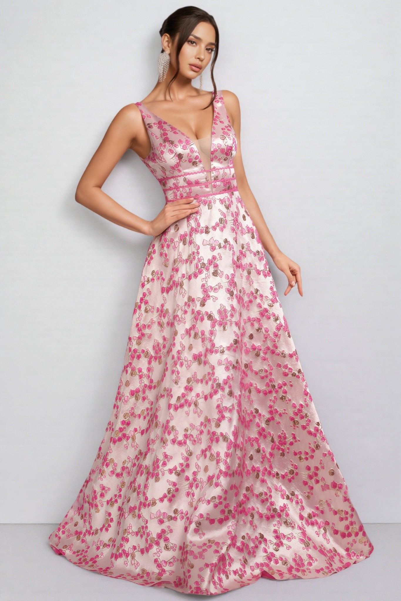 Felicia Printed Sleeveless Backless Maxi Dress