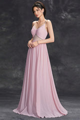 Lazze Pink Strappy Backless Maxi Dress