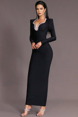 Miamor Diamante Stretch Maxi Dress