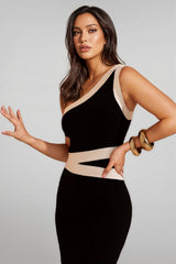 Gira One Shoulder Colour Block Maxi Dress