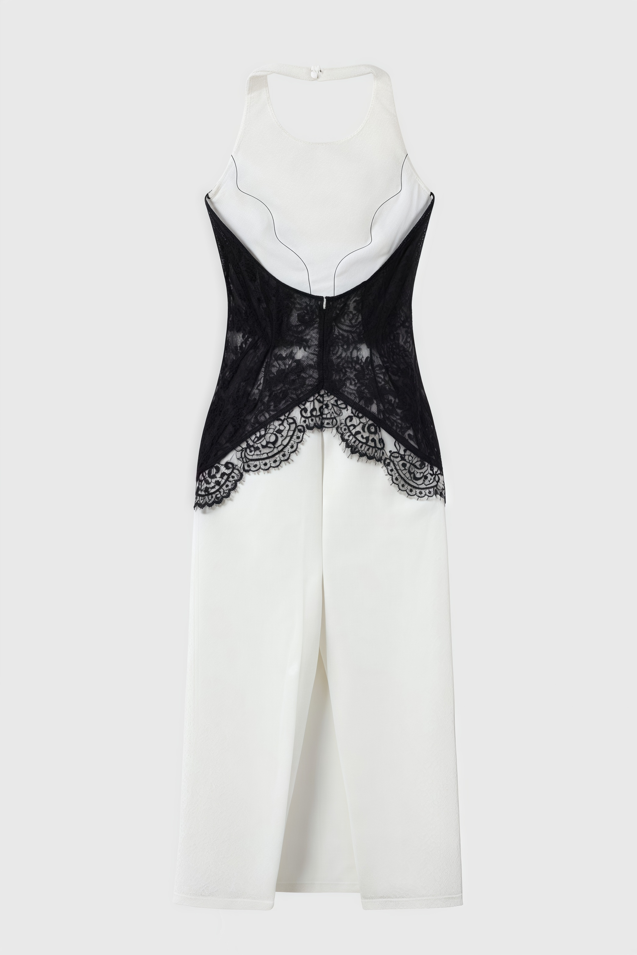 Kellan Crepe And Lace Open Back Maxi Dress