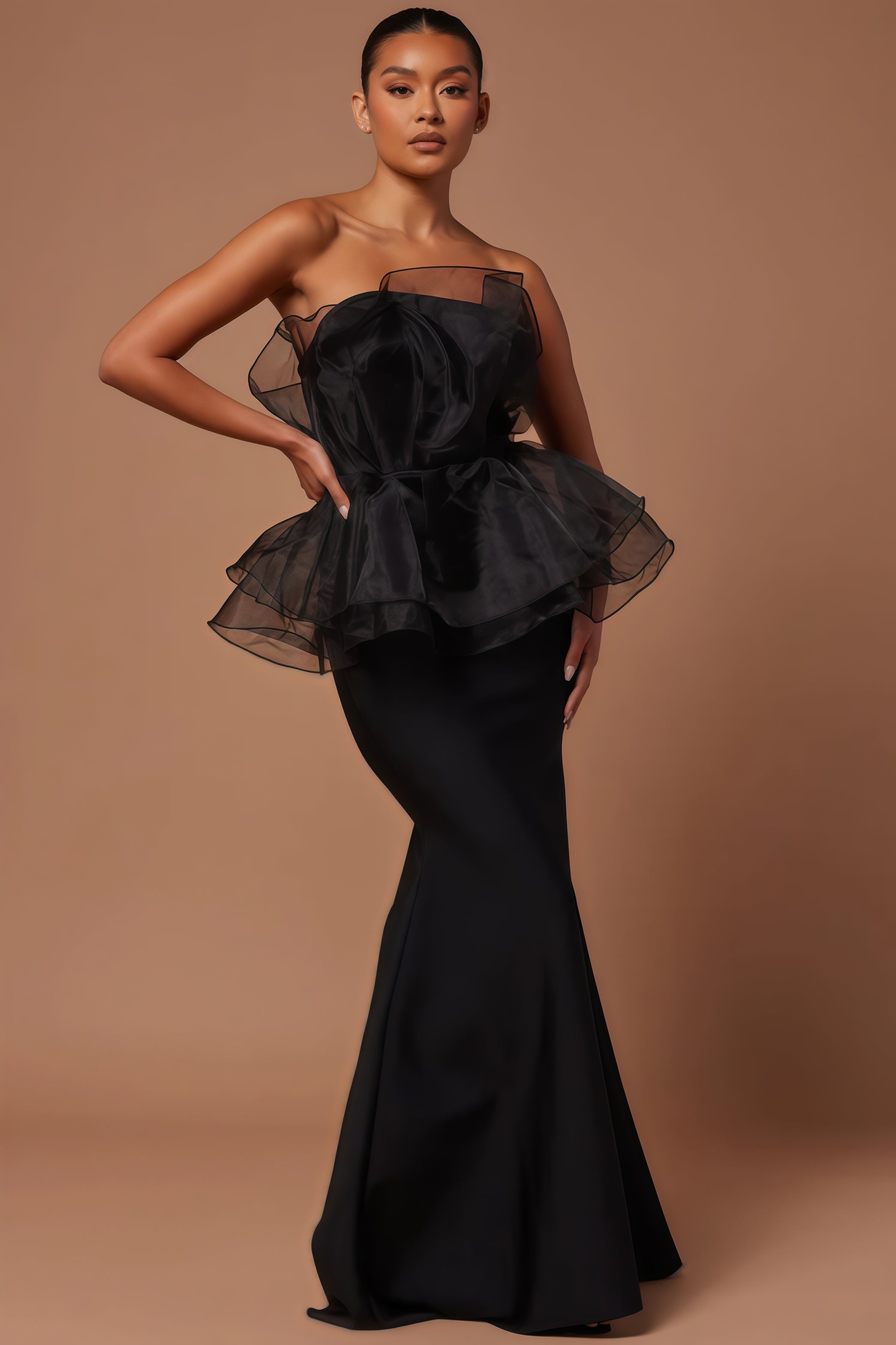 Eli Black Sheath Mesh Maxi Dress – Ooins