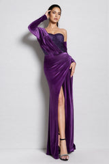 Lopez Purple Sequin Maxi Dress