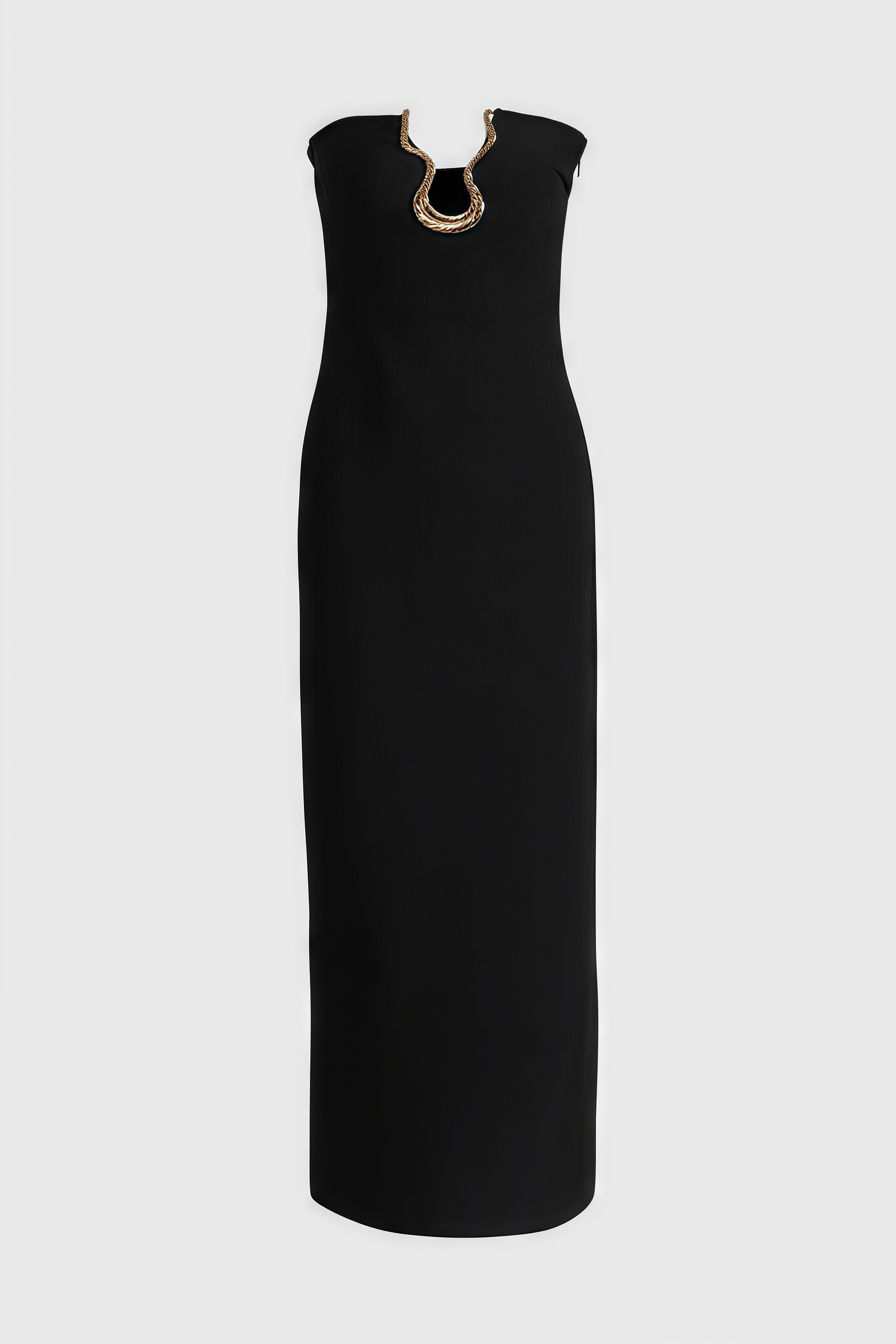 Jeandi Black Bustier Bandage Maxi Dress