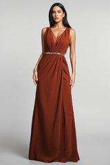 Wani V-Neck Split Maxi Dress