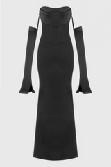 Justa One Shoulder Long Sleeve Maxi Dress