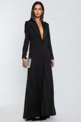 Eira One Button Satin Maxi Dress