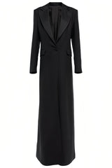 Eira One Button Satin Maxi Dress