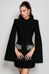 Selene Black Bandage Diamond Mini Dress