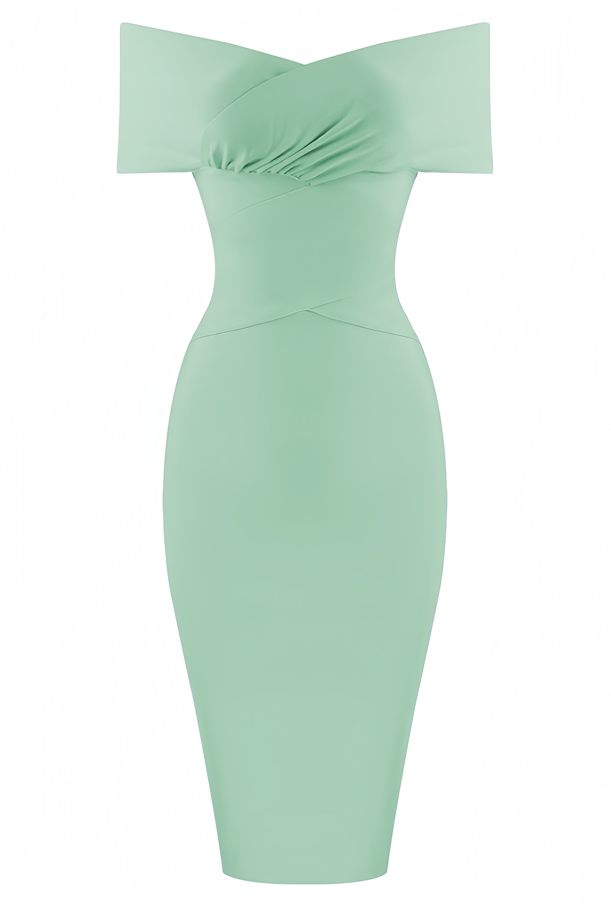 Keira Light green open-shoulder Maxi dress