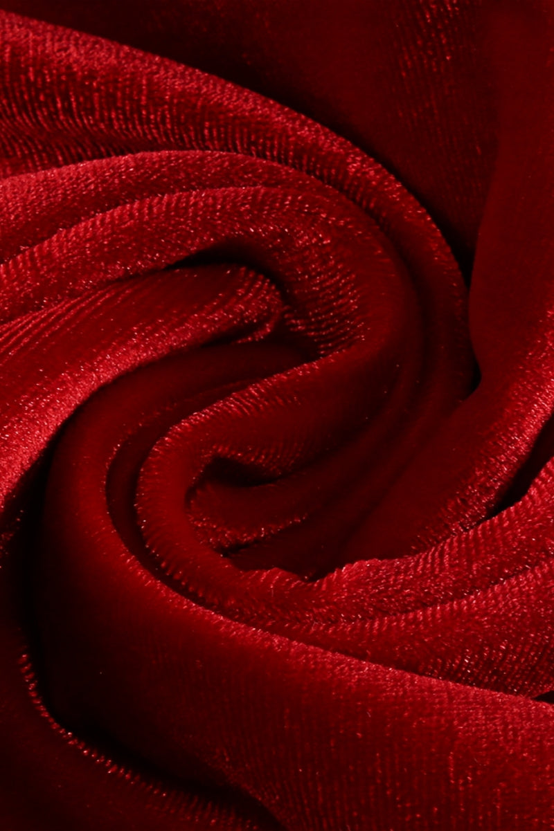 Megas Red 3D Floral Split Maxi Dress