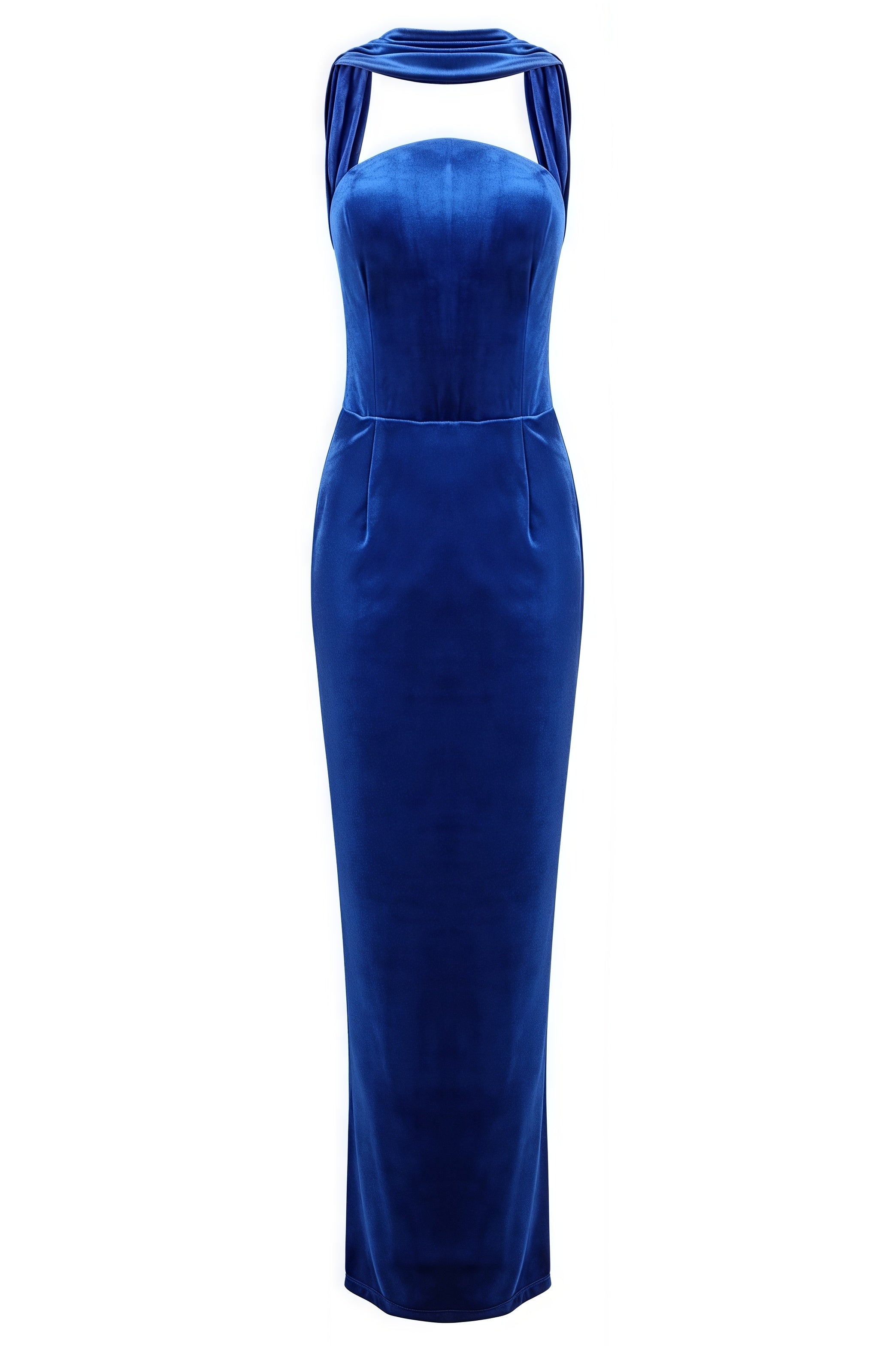 Liornd Blue Split Backless Maxi Dress
