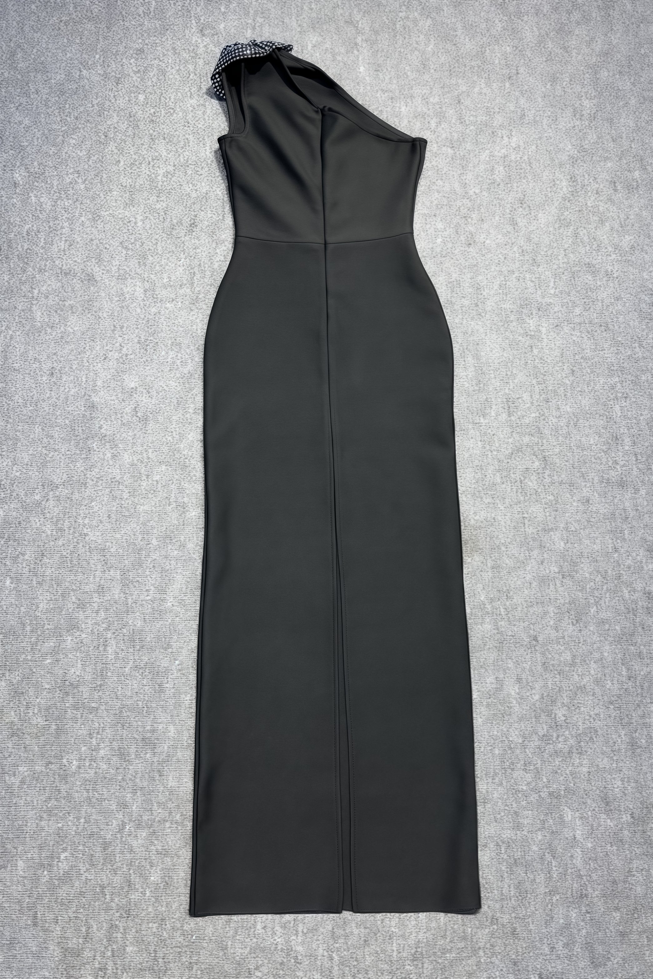 Xoelk Backless Rhinestone 3D Flower Maxi Dress