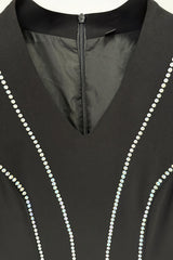 Luxrtp Black Rhinestone Maxi Dress