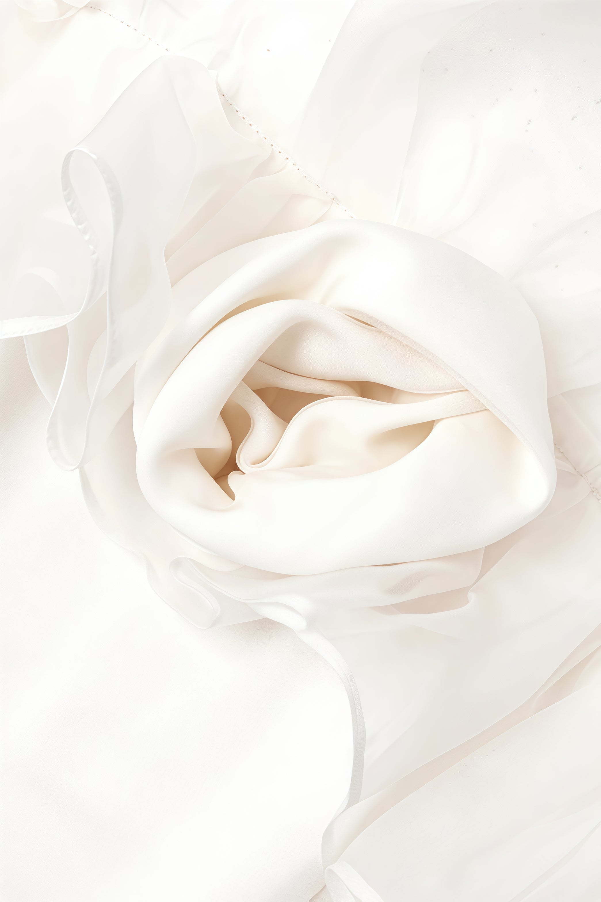 Zaretp White Ruffled Silk Midi Dress