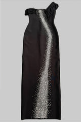 Rylihd One-Shoulder Mesh Rhinestones Maxi Dress