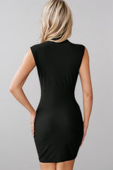 Layla Half High Neck Wrap Hip Mini Dress