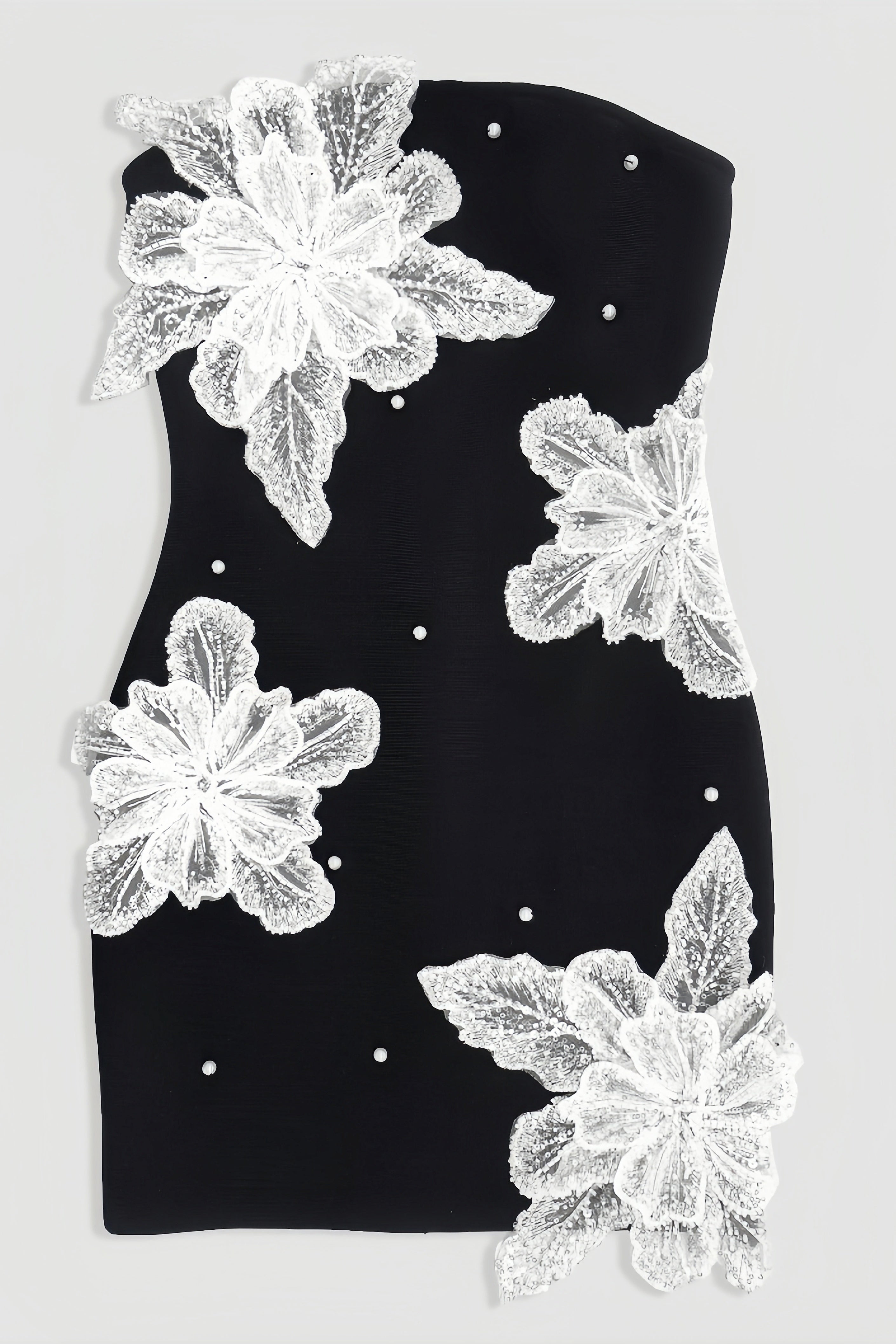 Fari Beaded Floral Knit Mini Dress